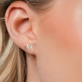 thumbnail image 4 of Gem Stone King 1.20 Ct Round 6mm Peach Morganite 14K Yellow Gold Stud Earrings for Women Men, 4 of 6
