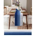 thumbnail image 6 of Navy Blue White Ombre Burlap Cotton Table Runner 14x72 Inches Long, Contemporary Minimalism Stripes Farmhouse Table Runners, Outdoor Dining Tablecloths Decor for Baby Shower/Party/Wedding, 6 of 6
