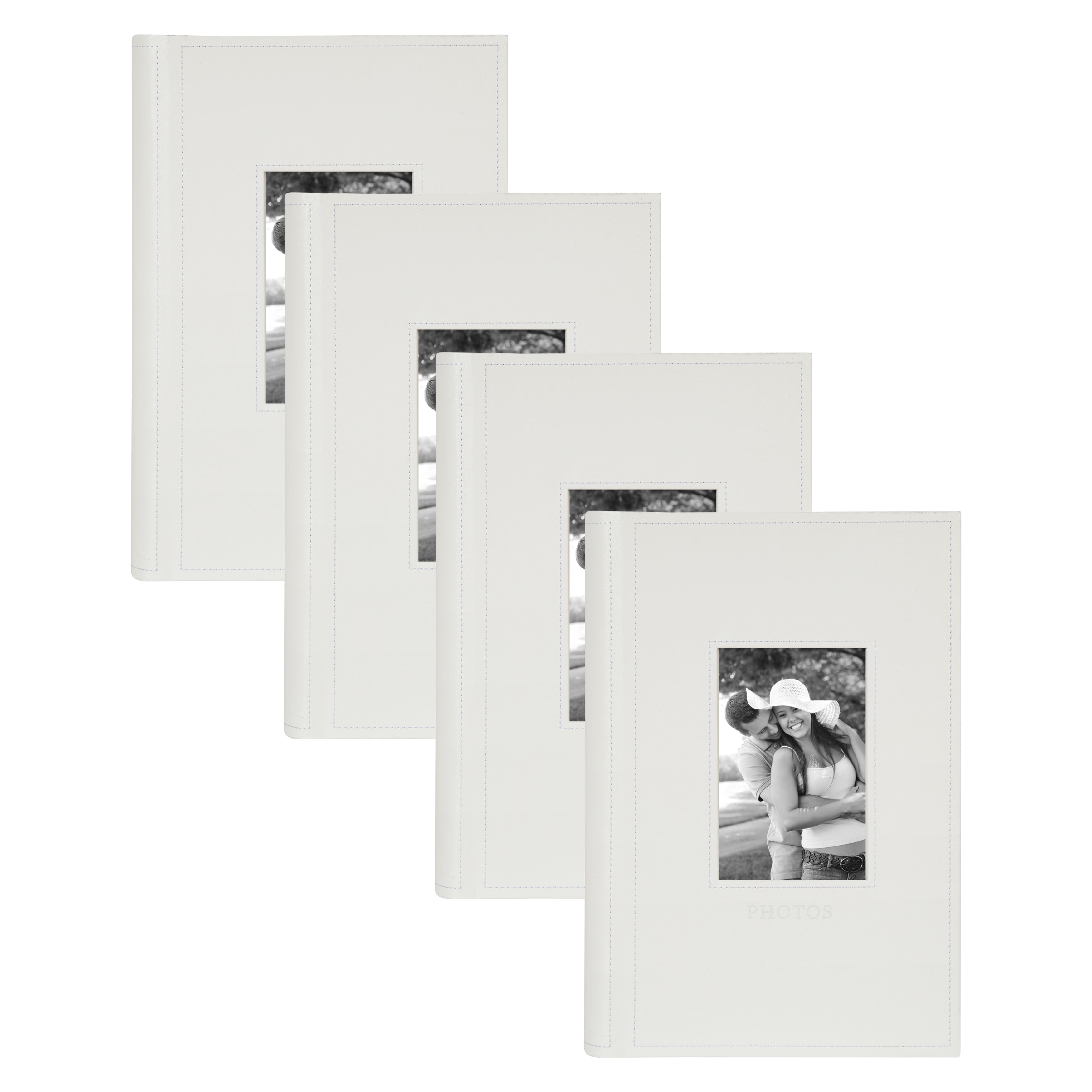 Set of 4 Blue Holds 300 4x6 Photos DesignOvation Debossed Faux Leather Photo Album