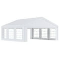 thumbnail image 3 of Outsunny 20' x 20' Large Outdoor Carport Canopy Party Tent with Removable Protective Sidewalls & Versatile Uses, White, 3 of 10