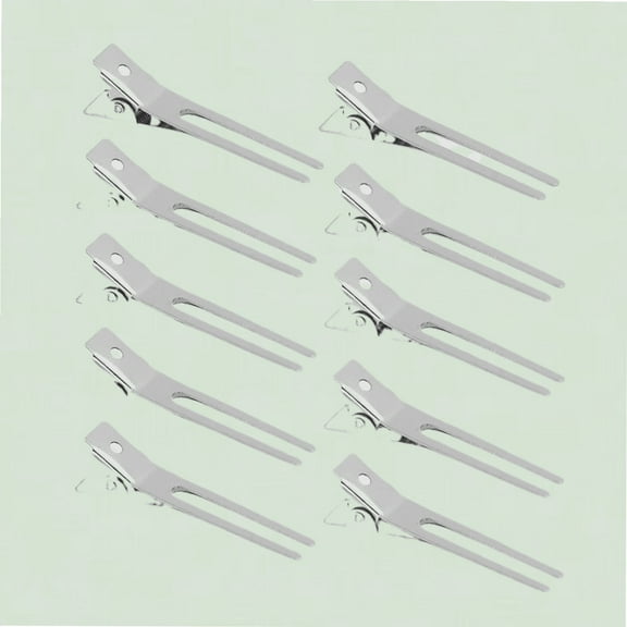 Metal Double Prong Hair Clips Set of 50 - Hair Styling Clips for Salon and Barber