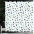 thumbnail image 4 of Ambesonne Natural Shower Curtain, Blue Flowers and Buds Motif, 69"Wx70"L, White Blue, 4 of 5