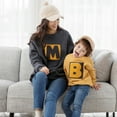 thumbnail image 5 of Family Pullover Sweatshirt Tops Long Sleeve Round Neck Casual Shirt Alphabet Embroidery Mommy Daddy and Me Family Matching Clothes Outfits, 5 of 7