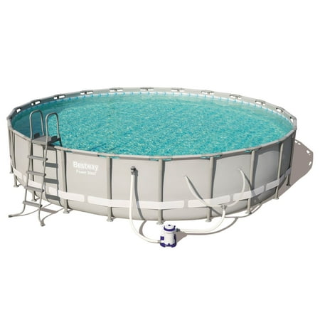 Bestway Power Steel 22in x 4.3ft Above Ground Swimming Pool w/ Pump & (Best Way To Store Knives Alton Brown)