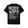 thumbnail image 1 of Camiseta de algodón de manga corta "5 cosas que debes saber sobre mi esposa" (en la espalda) para hombre y mujer., 1 of 6