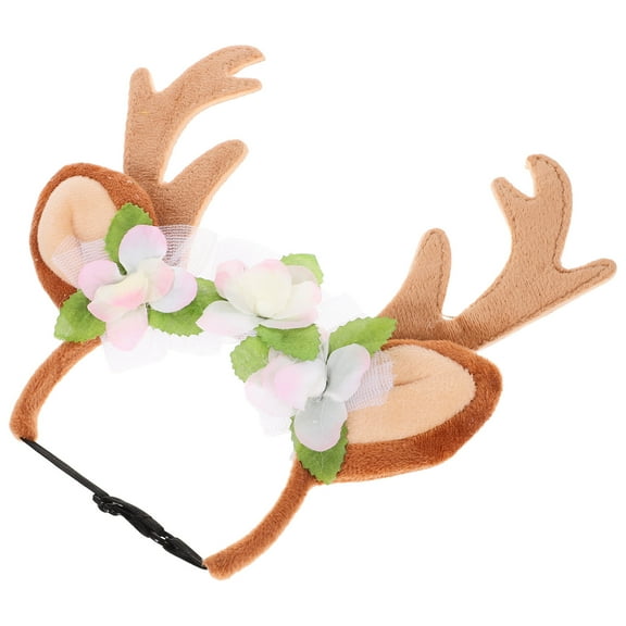LEORX Reindeer Costume Dogs Dog Antler Headpiece Plush 1 Set for Christmas Style