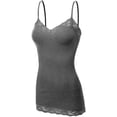thumbnail image 2 of TheLovely Women's Junior and Plus Adjustable Spaghetti Strap Lace Tim Cami Tank Top, 2 of 5