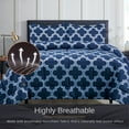 thumbnail image 7 of Casa Platino 3 Piece Quatrefoil Navy Printed Comforter Bedding Set, Queen, 7 of 7