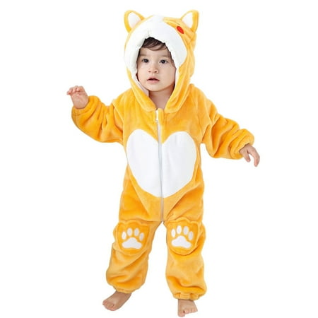 

Newborn Baby Jumpsuit Hooded Onesie Baby Boy Pram Fleece Rompers