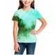 thumbnail image 4 of Blusas y camisas de manga corta con cuello redondo Camiseta estampada de manga corta para niños Cuello redondo Media manga Casual Versátil Top de poliéster para niñas, 4 of 5