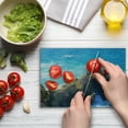 thumbnail image 4 of Country Cutting Board, Aerial View of Australian Cliffs by the Sea with Waves High Destination of Nature, Decorative Tempered Glass Cutting and Serving Board, Small Size, Navy Brown, by Ambesonne, 4 of 5