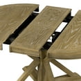 thumbnail image 5 of Retro Extendable Dining Table with A 12" Leaf, Round 4-Person Table with X-Shaped Base Legs For Dining Room and Living Room, Natural Wood Wash, 5 of 9