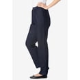 thumbnail image 3 of Woman Within Plus Size Straight Leg Elastic Waist Stretch Fineline Denim Jean (Petite & Tall Available), 3 of 6