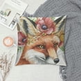 thumbnail image 2 of Qinduosi Watercolor Painting Cute Little Fox Flower Stylish Printed Throw Pillow Case Home Decor Bed Sofa Double Side Print Soft Square Cushion Cover with  White, 2 of 5