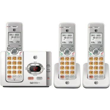 AT&T EL52315 DECT 6.0 Cordless Phone - Silver, Black Cordless - 1 x Phone Line - 3 x Handset - Speakerphone - Answering Machine