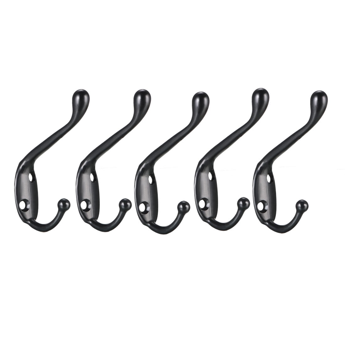 Dual Prong Coat Hooks Wall Mounted Retro Double Hooks Utility Black
