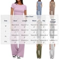 thumbnail image 2 of FchengtaiS Women's 2 Piece Outfits Lounge Sets Short Sleeve Ruched Tops and Wide Leg Pants Tracksuit Sets with Pockets, 2 of 7