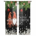 thumbnail image 6 of Black Gnomes Christmas Sheer Curtains 63 Inch Length 2 Panels Set, Semi Transparent Voile Rod Pocket Curtains for Living Dining Room Bedroom Drapes Xmas Balls Snowflake, 6 of 8