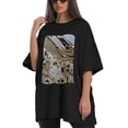 thumbnail image 4 of Plus Size Shirt for Women Black Tops for Women Oversized Short Sleeves Shirt for Women Circuit Board T Shirt Crewneck Shirt for Women XL, 4 of 5