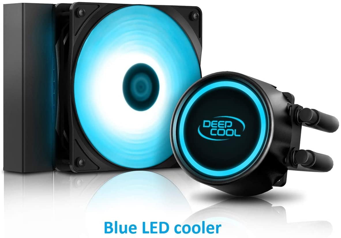 DEEPCOOL GAMMAXX L120T Blue AIO Liquid Cooler, Blue LED on Waterblock and Fan, AntiLeak Tech