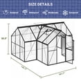 thumbnail image 3 of MUCHANT 12x12 FT Greenhouse for Outdoors, Walk-in Large Aluminum Frame Greenhouse with Double Roof Vents and Doors for Garden Backyard, Black, 3 of 6