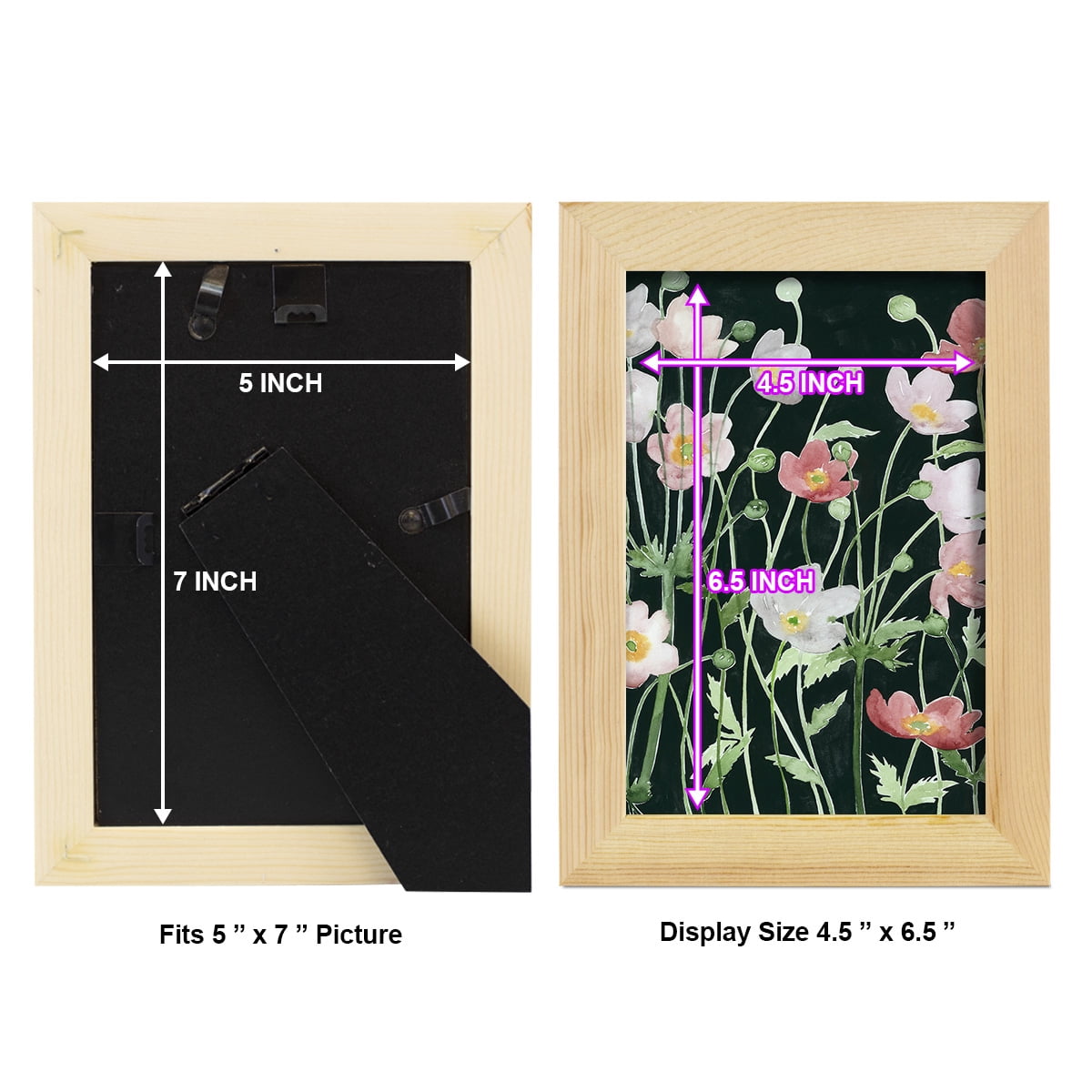 Anemone Dance I -Framed Print w/glass-Natural Wood
