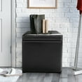 thumbnail image 6 of Costway 16''Cube Ottoman Pouffe Storage Box Lounge Seat Footstools with Hinge Top Black, 6 of 10