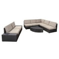 thumbnail image 3 of Keyston Outdoor 8 Piece Wicker Sectional with Beige Cushions, 3 of 9