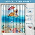 thumbnail image 2 of JOOCAR Funny Beach Ocean Dog Kids Shower Curtain Sets for Bathroom Bathtub Decor with 12 Hooks Washable Durable Polyester Fabric 72"x72"inch, 2 of 7