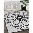 thumbnail image 3 of Ahgly Tapis d'Intérieur Lavable en Machine Carré Gris Fumé, 8 Pieds Carré, 3 of 7