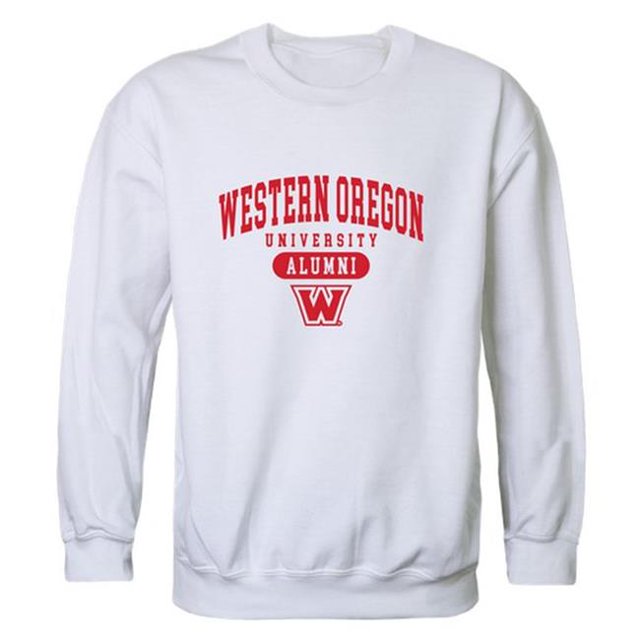 W Republic 560-406-WHT-01 Men Western Oregon Wolves Alumni Fleece, White - Small