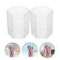 thumbnail image 6 of Dayesque 2Pcs Clear Acrylic Hexagonal Pen Organizer for Desk Makeup Brush Holder Pencil Cup Office Storage Bucket for Home Office Supplies, 6 of 9