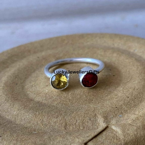 Adjustable Garnet Gemstone ring