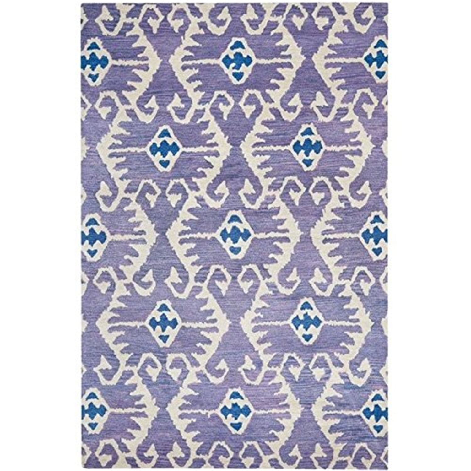 SAFAVIEH Wyndham Dzvonko Southwestern Wool Area Rug, Lavender/Ivory, 10' x 14'