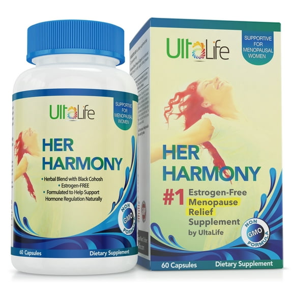 Her Harmony Menopause Supplements For Women for Relief of Mood Swings, Hot Flashes, Insomnia & Night Sweats - Estrogen Free Reset & Balance for Life's Hormonal Changes