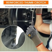 EvridWear ANSI A7 Cut Resistant Gloves, 3 Pairs Touchscreen Cutting Gloves with Sandy Nitrile Coated Firm Grip for Wood Work,Warehouse(Gray,Medium)