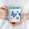 thumbnail image 5 of CafePress - Electric Blue Butterfly Dance Mug - 11 oz Ceramic Mug - Novelty Coffee Tea Cup, 5 of 6