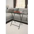 thumbnail image 2 of COSCO 5-Piece Folding Vinyl Top TV Tray Set, Black with Storage Rack, 2 of 13