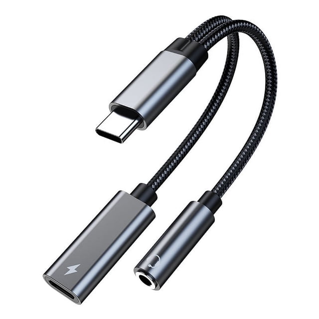 Adaptador de carga rápida 2 en 1 tipo C a auriculares para iPad Pro/Air