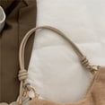 thumbnail image 4 of Bolsa de hombro de felpa Correa de PU Otoño Invierno Dama Tote con colgante de flor (Caqui) Ehuebsd Para Estrenar, 4 of 9