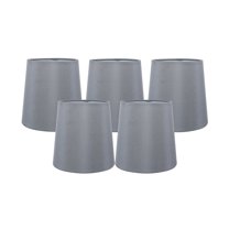 Meriville Set of 5 Gray Faux Silk Clip On Chandelier Lamp Shades, 4-inch by 5-inch by 5-inch