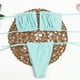 thumbnail image 5 of Bikini plisado sexy para mujer, traje de baño con tirantes con volantes y huecos, traje de baño con relleno y encaje de color puro, 5 of 5