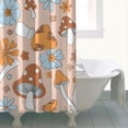 thumbnail image 4 of Brown Mushroom Flower Light Pattern Shower Curtain 72"x72" ,Bathroom Decorative Shower Curtains Set with 12 Hooks,Modern Waterproof Washable Shower Curtain, 4 of 6