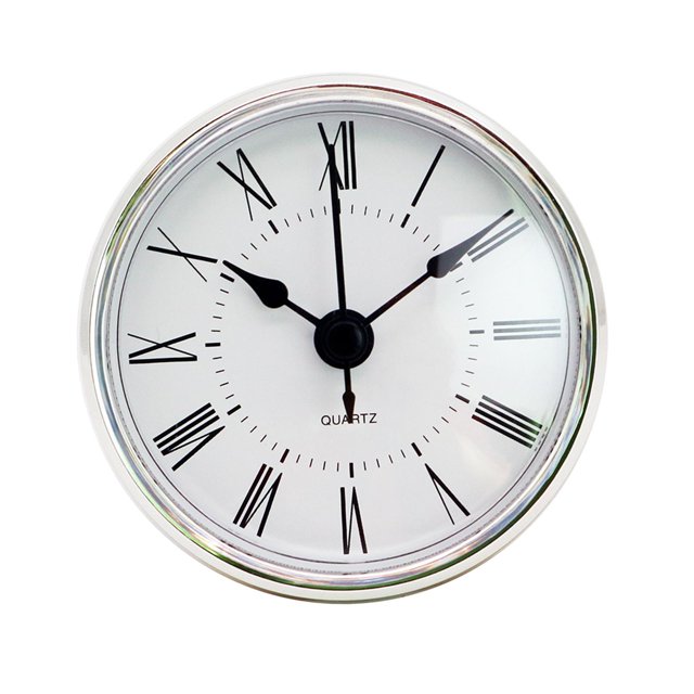 Inserto de reloj de fácil instalación, esfera , accesorios retro de 2.8 pulgadas (70 mm) con borde plateado, fácil lectura, cabezal de reloj,
