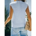 thumbnail image 3 of ZAXARRA Débardeurs en Tricot d'Été pour Femmes Col Rond Sans Manches, Couleur Unie, 3 of 4