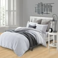 thumbnail image 1 of Riverton 100% Cotton Textured Stripes Crocheted Lace Trim Duvet Cover Set Riverton / Twin/Twin XL, 1 of 1