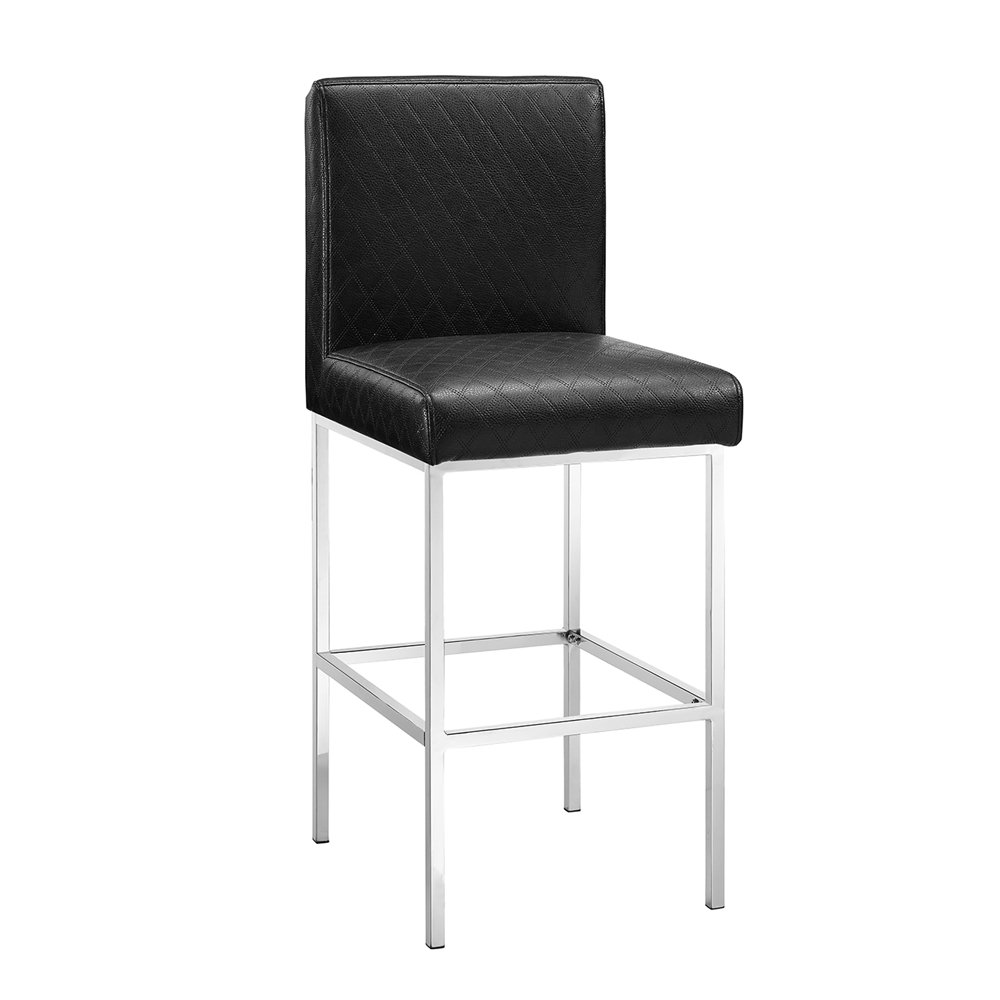 Clarey Black Quilted Diamond Bar Stool