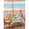 thumbnail image 2 of Outdoor Tablecloth with Umbrella Hole for Patio/Picnic/Party/Camping, Yellow Bees Gnomes Waterproof Table Cloth Rectangle Table Cover Washable, Spring Floral Branches Sunflower (54"x 80"), 2 of 8