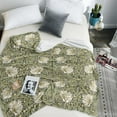 thumbnail image 4 of William Morris Vintage Floral Blanket,Rustic Soft Flannel Lightweight Blanket,Sage Green/Yellow Botanical Throw Blanket for Living Room Sofa Decor,Gifts Blanket for Women Girls All Seasons 30x40 inch, 4 of 6
