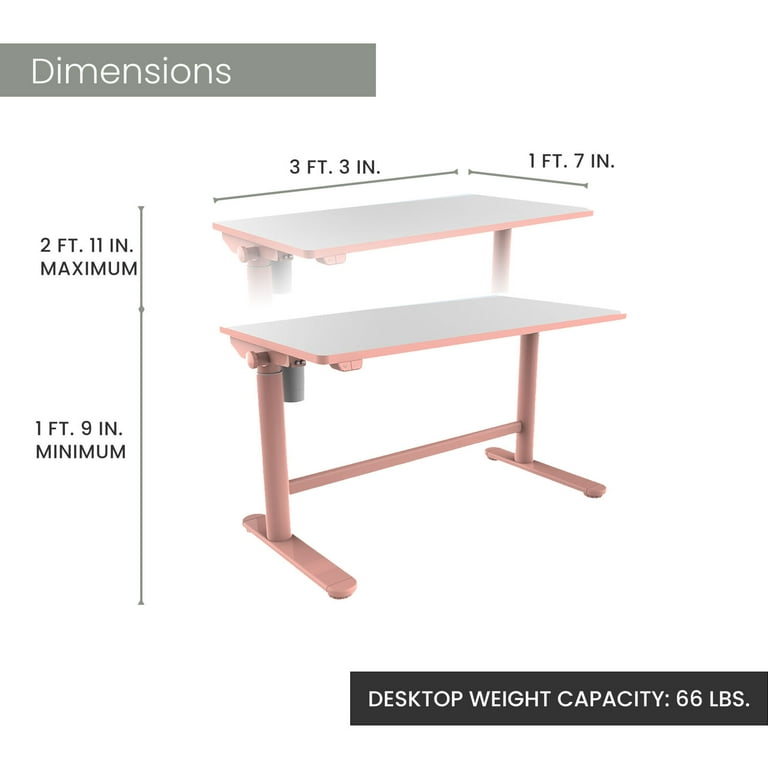 Goplus 19.5-in Pink Modern/Contemporary Poplar Standing Desk with